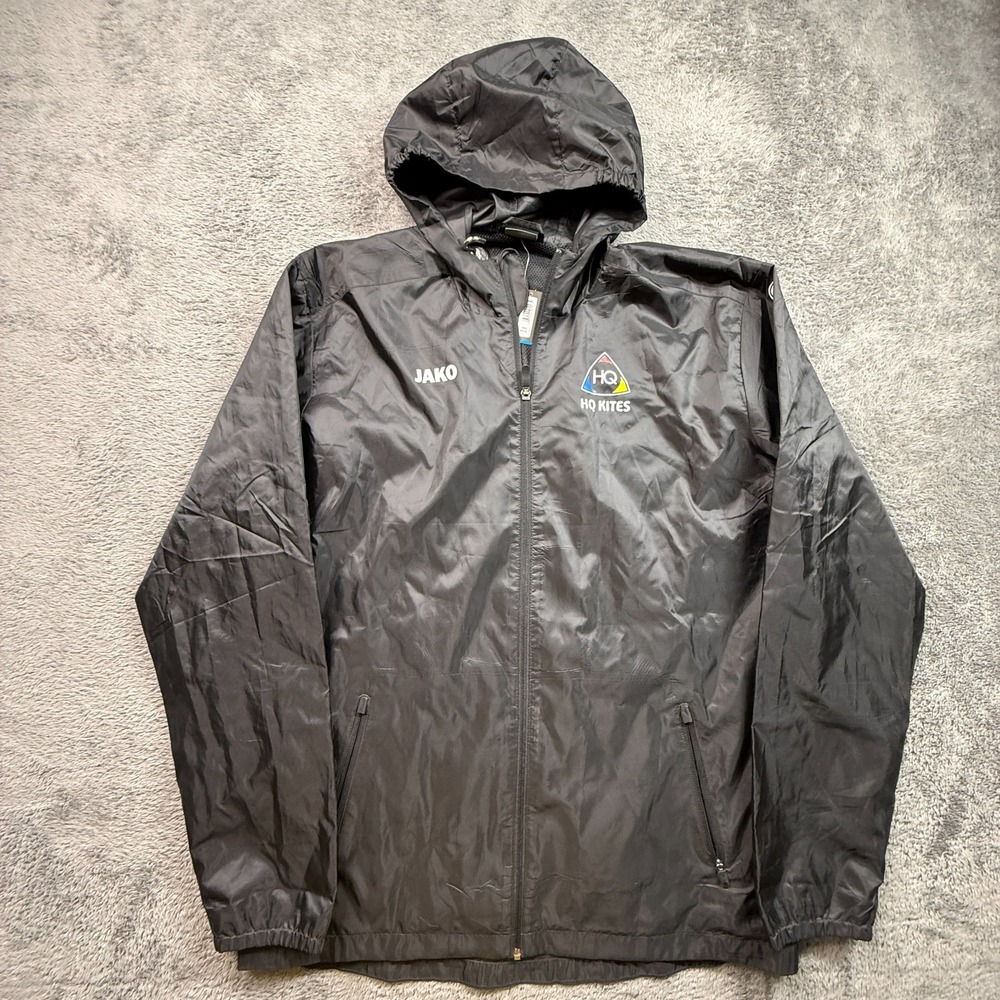 JAKO Windbreaker Jacket HQ Kites NWT Mens XL Black Full Zip Hooded